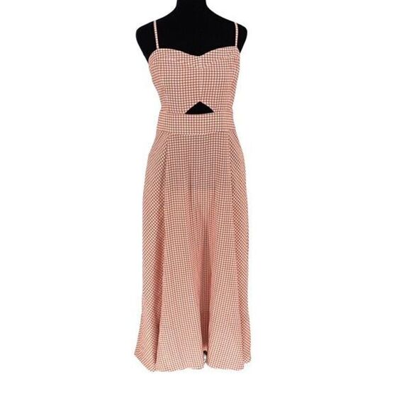 Hunter Bell Maxwell Midi Dress Terracotta Gingham Size 2‎ NWT $498 - Picture 3 of 14